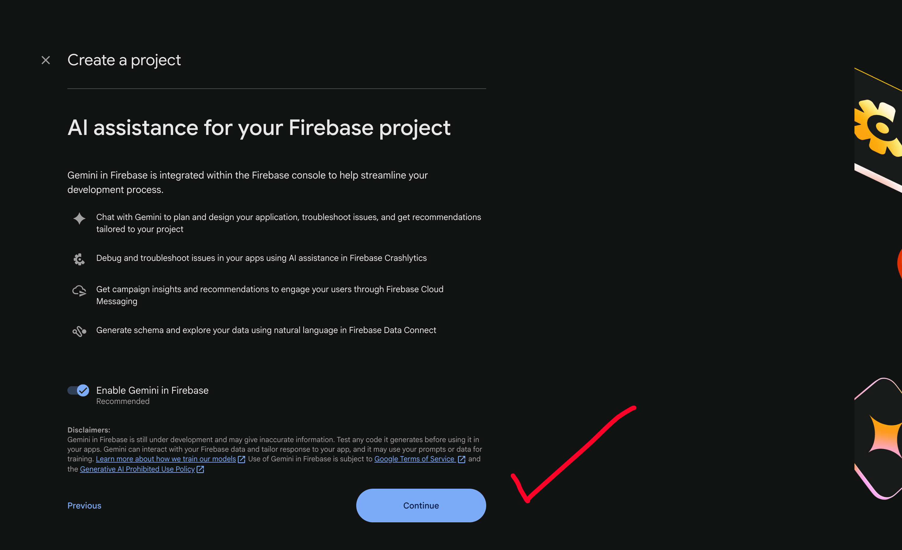 Firebase Project Creation Step 2