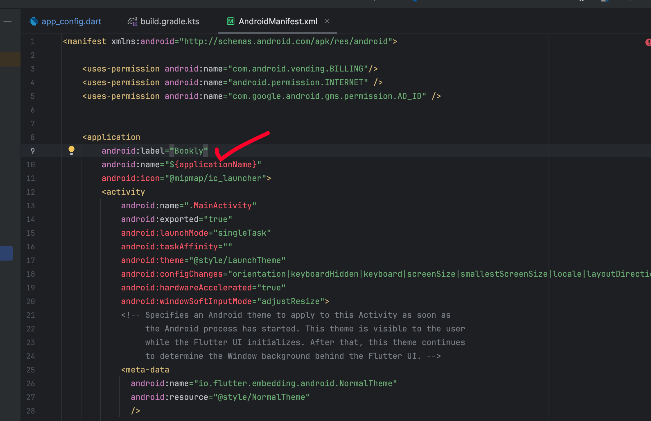 Change app name in Android Manifest