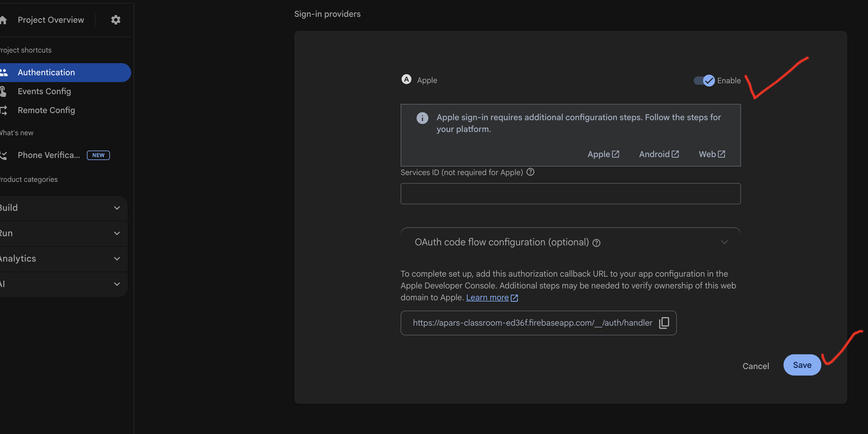 Enable Apple Sign-In